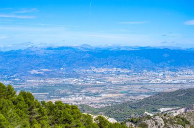 Akdeniz ve Malaga kenti, Endülüs, Malaga, İspanya üzerine panoramik manzara