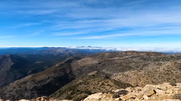 Vue Panoramique Sentier Randonnée Sommet Torrecilla Parc National Sierra Las — Video
