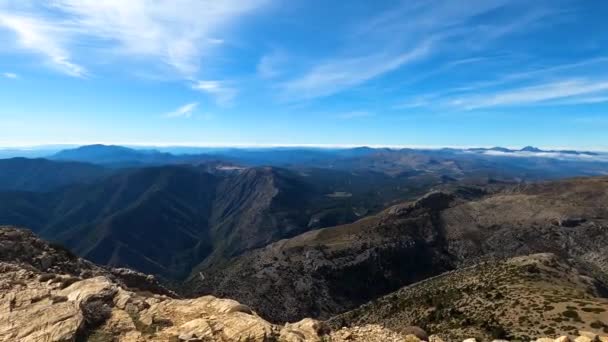 Panoramautsikt Från Vandringsled Till Torrecilla Topp Sierra Las Nieves Nationalpark — Stockvideo