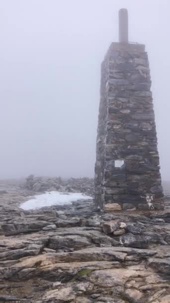 Schneeglatter Wind Und Nebel Auf Dem Maroma Gipfel Gewittertag Sierra — Stockvideo