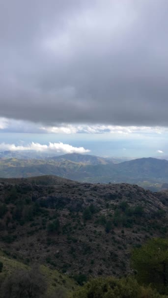 Panoramisch Uitzicht Van Wandelpad Naar Maroma Piek Onweersbui Sierra Tejeda — Stockvideo