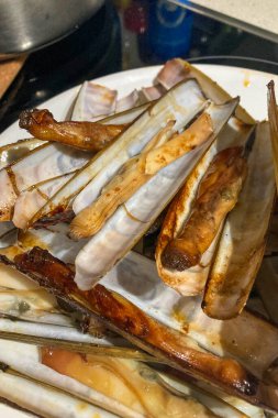 Pişmiş jilet, deniz ürünleri serisi.