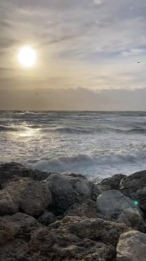 Sea storm in Torremolinos, Malaga, Spain