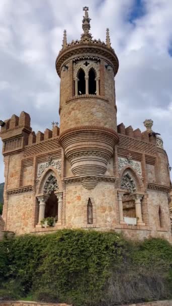Баналмадена Испания Февраля 2023 Кастильо Коломарес Памятник Построенный Сказочный Замок — стоковое видео