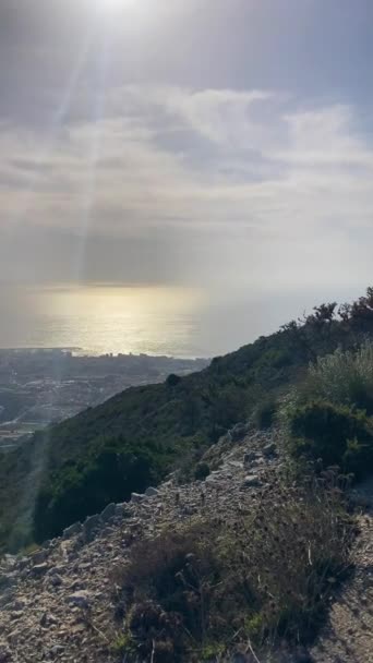 Nascer Sol Sobre Mar Mediterrâneo Benalmadena Málaga Costa Del Sol — Vídeo de Stock