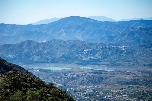 Panoramic view on hiking trail to Maroma peak, Sierra Tejeda, Spain