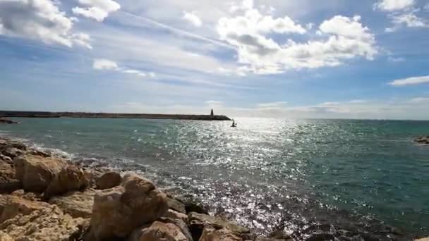 Benalmadena Spagna Febbraio 2024 Piccole Imbarcazioni Addestramento Nel Porto Benalmadena — Video Stock