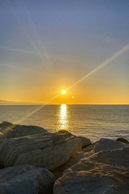 Banus, Marbella, İspanya 'da Akdeniz' de Gün Doğumu