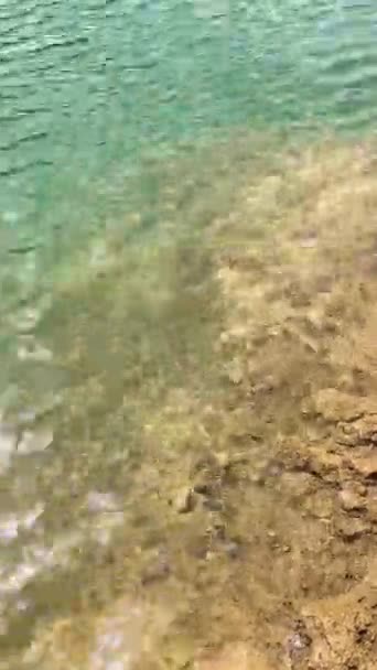 Jezioro Embalse Conde Guadalhorce Słoneczny Dzień Chorro Malaga Hiszpania — Wideo stockowe