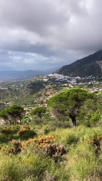 Bewölktes Regenwetter Über Mijas Dorf Andalusien Malaga Spanien — Stockvideo
