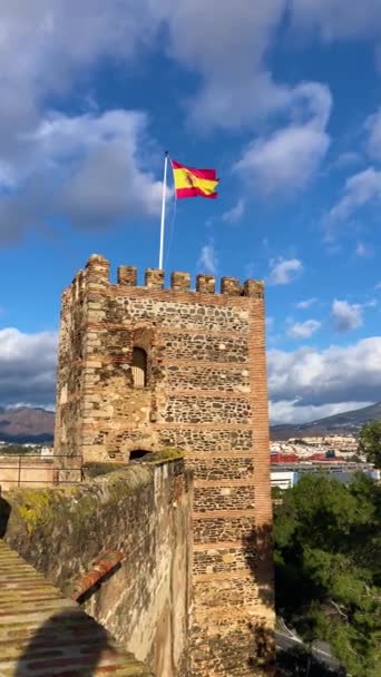 Fuengirola Espanha Fevereiro 2024 Castelo Sohail Pela Manhã Fuengirola Espanha — Vídeo de Stock