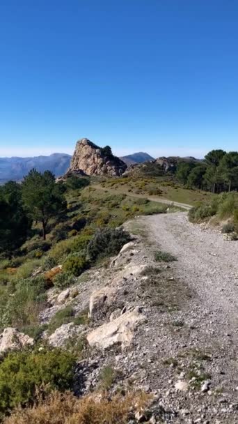 Panorámás Kilátás Túraútvonalra Maroma Csúcsra Sierra Tejeda Spanyolország — Stock videók