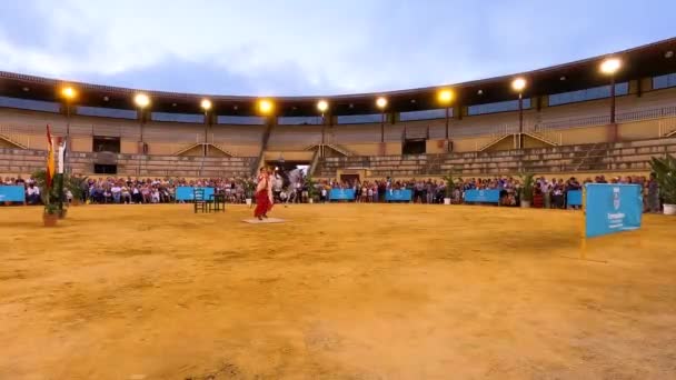 Torremolinos Hiszpania Wrzesień 2023 Pokaz Jeźdźców Targach San Miguel Torremolinos — Wideo stockowe