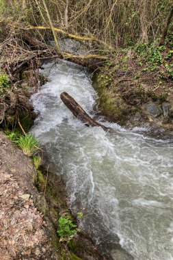 Monachil, Granada, İspanya 'daki Monachil nehri üzerinde Sabina' nın yürüyüş yolu.