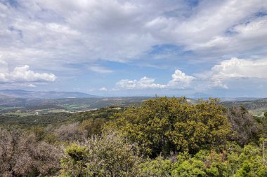 Wonderfull landscapes on hiking trail to Maroma peak from el Robledal, Sierra Tejeda, Spain  clipart
