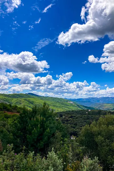 Sierra de las Nieves Ulusal Parkı 'ndaki Genal Vadisi' nin muhteşem manzarası, Endülüs, Güney İspanya