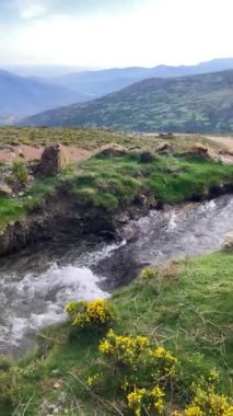 İlkbaharda eriyen kardan akan su akıntısı, Sierra Nevada, Endülüs, İspanya