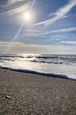 Akdeniz üzerinde gün batımı, Malaga, İspanya