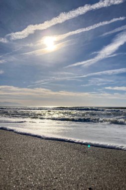 Akdeniz üzerinde gün batımı, Malaga, İspanya