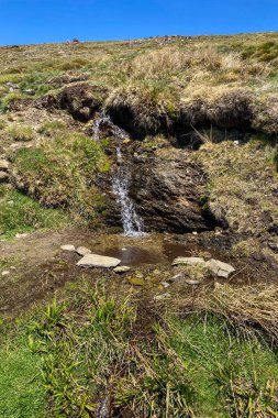 İlkbaharda eriyen kardan akan su akıntısı, Sierra Nevada, Endülüs, İspanya