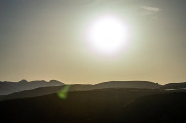 Günbatımı Sierra Nevada üzerinde, Endülüs, İspanya