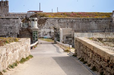 TARIFA, İspanya - 25 Mayıs 2024: 25 Mayıs 2024 tarihinde İspanya 'nın Tarifa kentinde Atlantik Okyanusu' nu Akdeniz 'den ayıran Cebelitarık Boğazı' nda yürümek