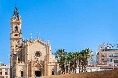 MALAGA, İspanya - 13 Ağustos 2023: Malaga, İspanya 'daki Parroquia San Pablo Kilisesi