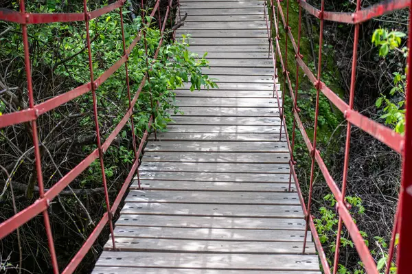 stock image Hiking trail of Sabina over Monachil river in Monachil, Granada, Spain