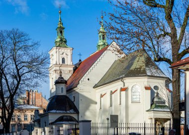 KRAKOW, POLAND - 21 Aralık 2023: Krakow, Polonya 'daki Saint Florian Kilisesi