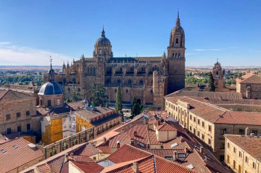 SALAMANCA, İspanya - 17 Eylül 2024: Salamanca Katedrali 17 Eylül 2024