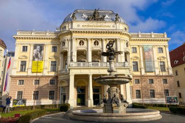 SLOVAKIA, BRATISLAVA - JANUARY 8, 2025: The Slovak National theatre is the oldest professional theatre in Bratislava, Slovakia clipart