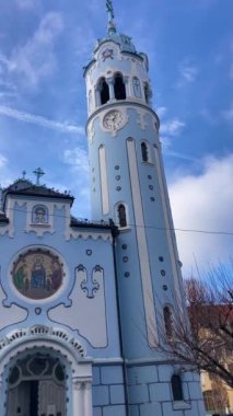 SLOVAKIA, BRATISLAVA - 8 Ocak 2025: Mavi Kilise olarak bilinen Macar-Secesyonist Katolik kilisesidir.