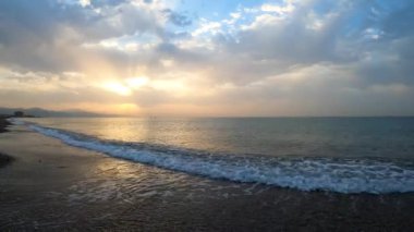 Akdeniz üzerinde gün doğumu, Costa del Sol, Malaga, İspanya