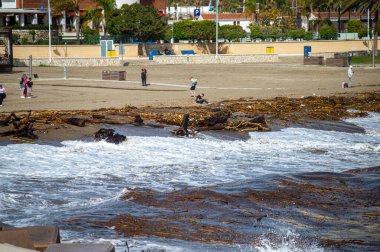 MALAGA, İspanya - 15 Kasım 2024: 15 Kasım 2024 tarihinde İspanya 'nın Malaga kentindeki DANA kasırgasının yol açtığı sel ve çöplük