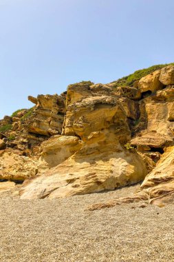 Endülüs, İspanya 'daki Cala Sardina Sahili' nin nefes kesici manzarası (Playa de Cala Sardina)