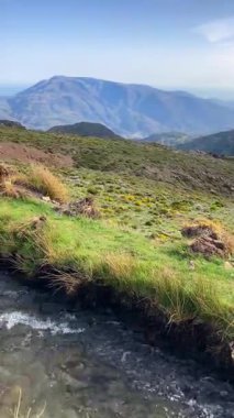 İlkbaharda eriyen kardan akan su akıntısı, Sierra Nevada, Endülüs, İspanya