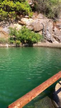 Merkezi San Pascual hidroelektrik santralinin panoramik manzarası, Yunquera, İspanya 