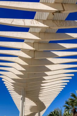 MALAGA, İspanya - 29 Mart 2025: Malaga, İspanya şehir merkezinde yürüyüş