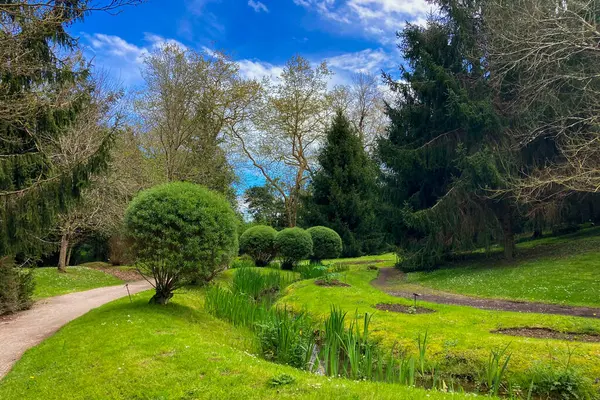 Atlantik Botanik Bahçesi, Gijon, Asturias, İspanya 'da yemyeşil, doğal bitki örtüsü ve huzurlu yürüyüş yollarıyla dolu muhteşem manzaralar sunar.