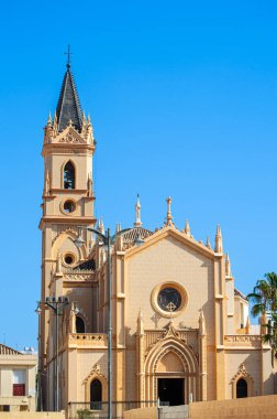 MALAGA, İspanya - 13 Ağustos 2023: Malaga, İspanya 'daki Parroquia San Pablo Kilisesi