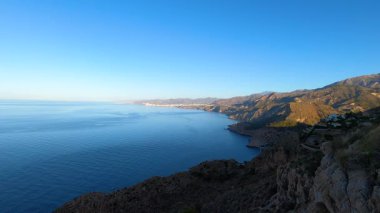 Cerro Gordo 'dan Akdeniz' e gün doğumu. La Herradura, Andulasia, Güney İspanya