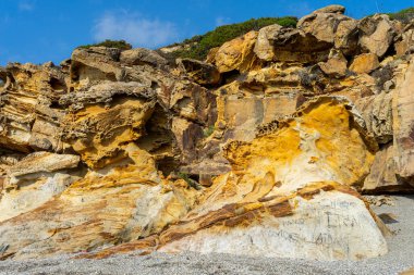 Endülüs, İspanya 'daki Cala Sardina Sahili' nin nefes kesici manzarası (Playa de Cala Sardina)