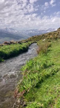 İlkbaharda eriyen kardan akan su akıntısı, Sierra Nevada, Endülüs, İspanya