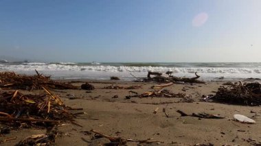 MALAGA, İspanya - 15 Kasım 2024: 15 Kasım 2024 tarihinde İspanya 'nın Malaga kentindeki DANA kasırgasının yol açtığı sel ve çöplük