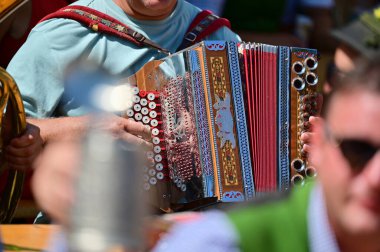 Styrian mızıkası - Salzkammergut 'ta tipik bir müzik enstrümanı - Bad Goisern' deki Gamsjagatage 'da