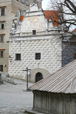 Eski Cesky Krumlov kasabasındaki dünyaca ünlü şato, Güney Bohemya, Çek Cumhuriyeti