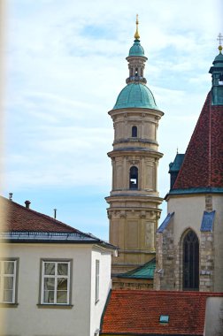 Styria 'nın başkenti Graz' daki Katolik katedralinin kulesi.