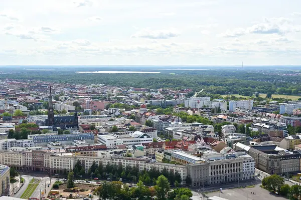 Saksonya, Almanya 'daki Panorama Kulesi' nden Leipzig şehrine bakınız.