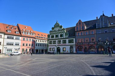 Goethe ve Schiller 'in eski kenti Weimar, Thüringen, Almanya