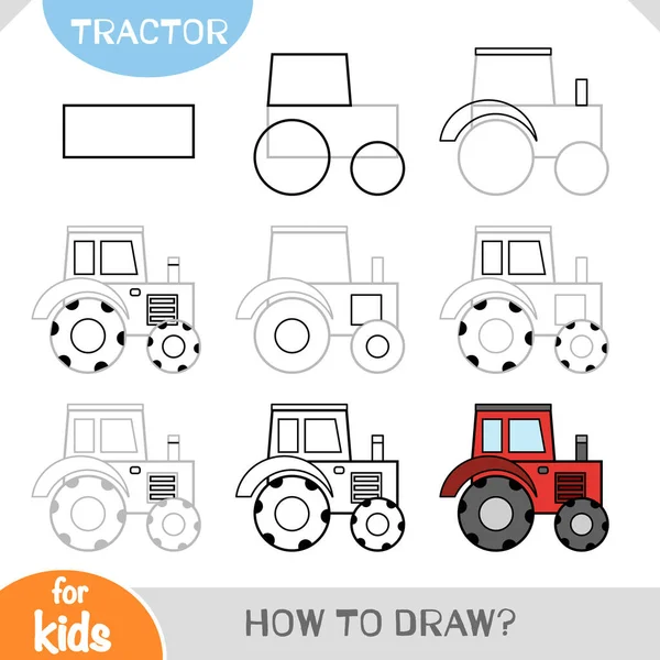 Como desenhar um trator  Tutorial de desenho passo a passo